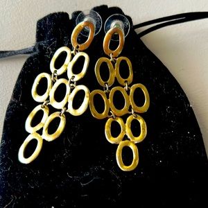 *Fun Chico’s brand brass dangle earrings!